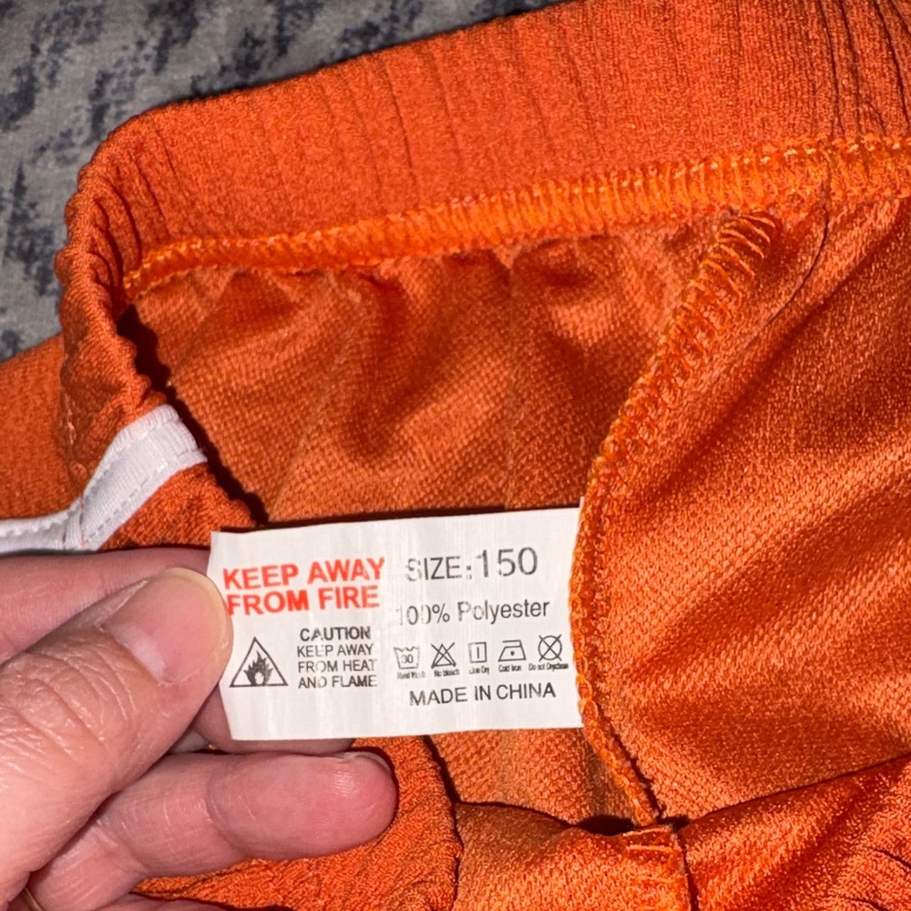 💰Kids Orange Athletic Shorts with White Trim - Picture 2 of 3